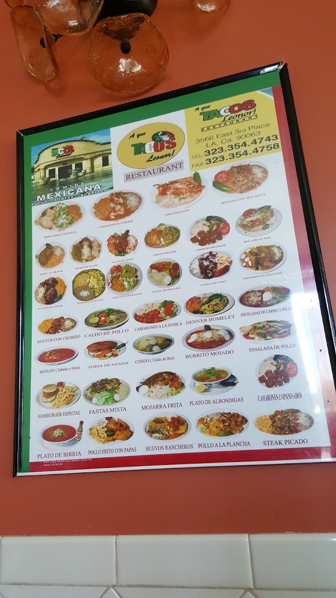 A Que Tacos Leonor Menu - Image 4